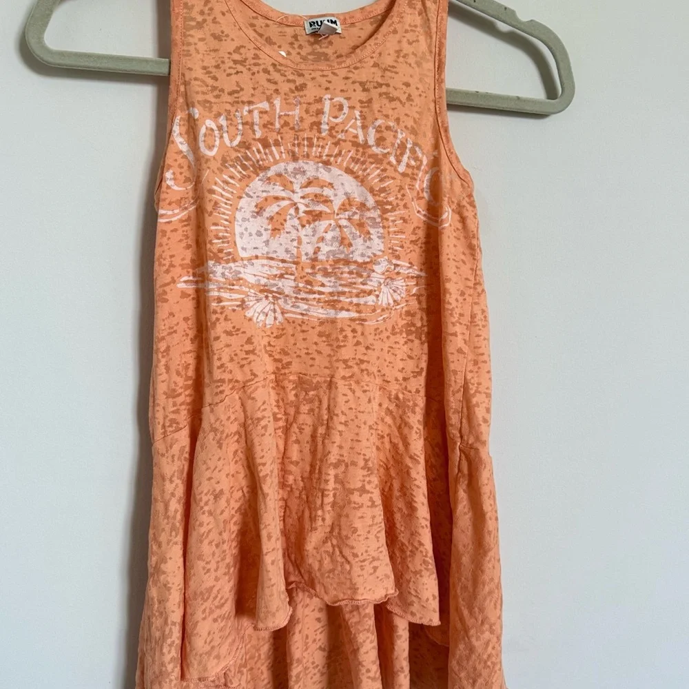 RUUM Girls Size 10 Peach Tropical Tank Dress